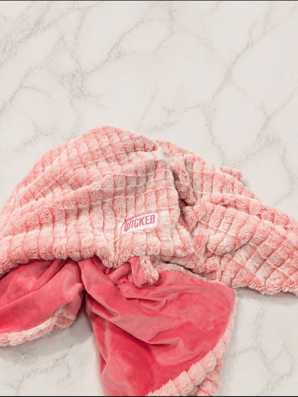 Wicked Pink Plush Throw Blanket Soft Faux Fur Cozy Reversible